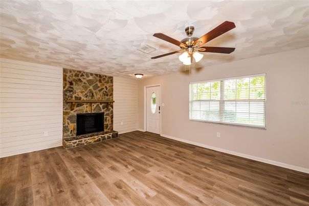 Empty room, Fireplace, Interior, Wood Texture Flooring
