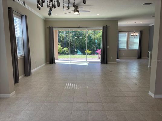 Chandelier, Empty room, Interior, Recessed Lighting