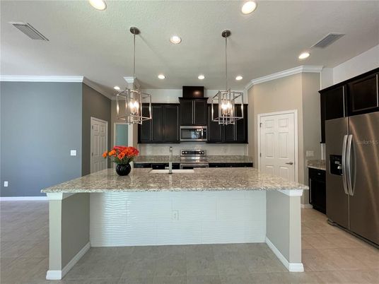 Interior, Kitchen, Pendant Lights, Recessed Lighting, Stainless Steel Appliances
