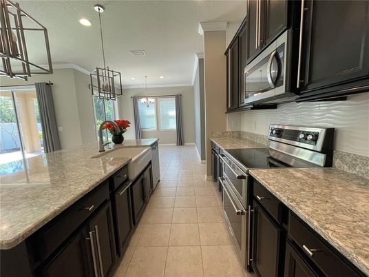 Interior, Kitchen, Pendant Lights, Recessed Lighting, Stainless Steel Appliances