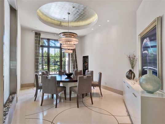 Chandelier, Dining room, Interior, Recessed Lighting