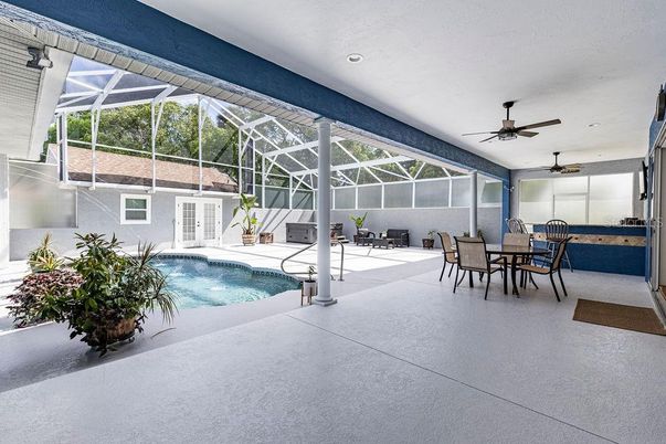 Dining room, Glass Ceilings, Interior, Pool, Recessed Lighting, Sun Room