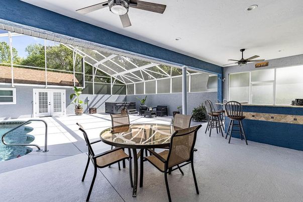 Dining room, Glass Ceilings, Interior, Pool, Recessed Lighting, Sun Room