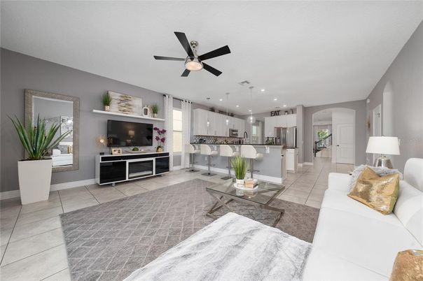 Interior, Kitchen, Living room, Recessed Lighting
