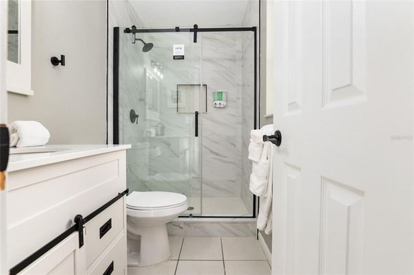 Bathroom, Glass Shower, Interior, Marble Walls