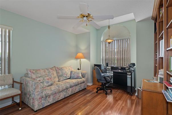Home Office, Interior, Pendant Lights, Wood Texture Flooring