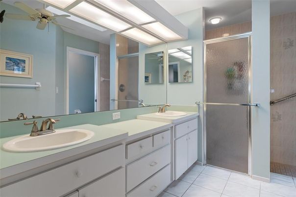 Bathroom, Dual Sink Vanities, Glass Shower, Interior