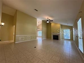 Empty room, Fireplace, Interior, Recessed Lighting