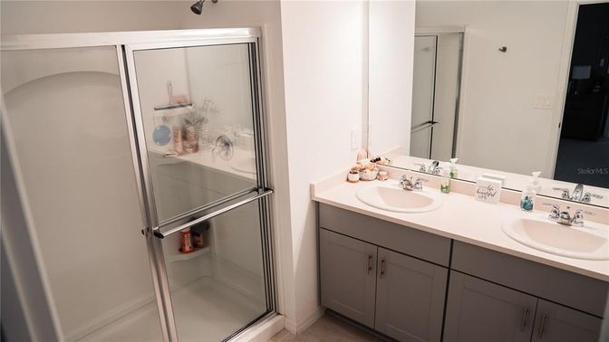Bathroom, Dual Sink Vanities, Glass Shower, Interior