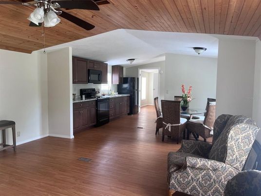 Dining room, Interior, Kitchen, Living room, Wooden Ceilings, Wood Texture Flooring