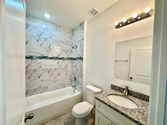 Bathroom, Interior, Marble Walls, Recessed Lighting