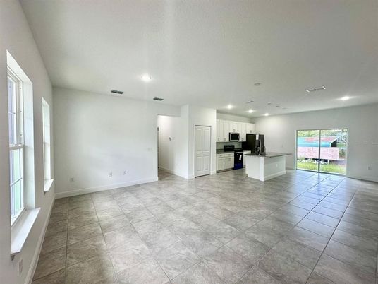 Empty room, Interior, Kitchen, Recessed Lighting
