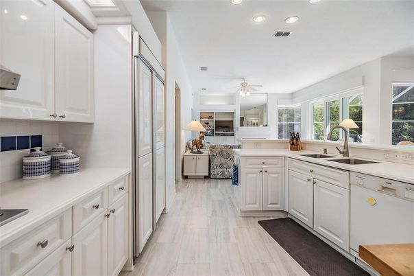 Interior, Kitchen, Recessed Lighting, Wood Texture Flooring