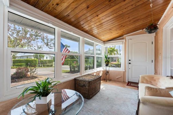 Interior, Sun Room, Wooden Ceilings