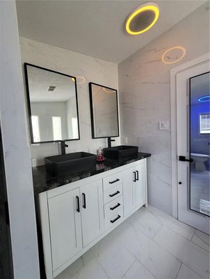 Bathroom, Dual Sink Vanities, Interior, Marble, Marble Walls