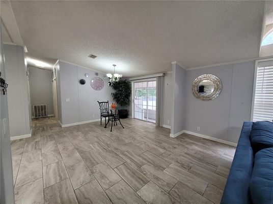 Chandelier, Dining room, Interior, Wood Texture Flooring