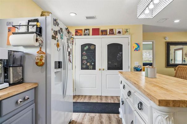 Interior, Kitchen, Recessed Lighting, Wood Texture Flooring