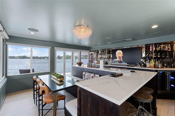 Chandelier, Interior, Recessed Lighting, Water, Wood Texture Flooring