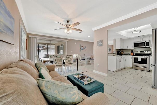 Dining room, Interior, Kitchen, Living room, Recessed Lighting, Stainless Steel Appliances