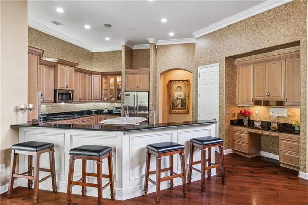 Interior, Kitchen, Recessed Lighting, Wood Texture Flooring