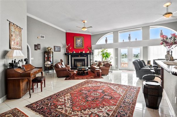 Fireplace, Interior, Living room, Piano