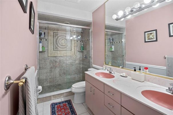Bathroom, Dual Sink Vanities, Glass Shower, Interior
