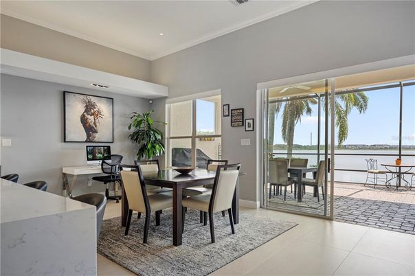 Dining room, Interior, Recessed Lighting, Water