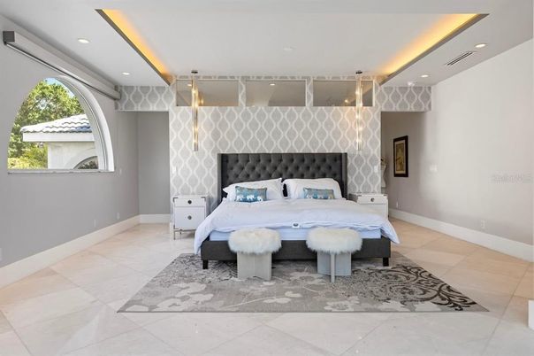 Bedroom, Interior, Pendant Lights, Recessed Lighting