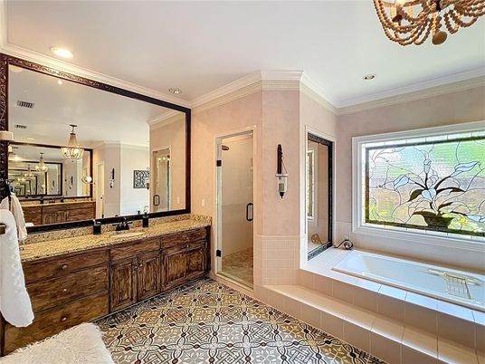 Bathroom, Chandelier, Interior, Recessed Lighting