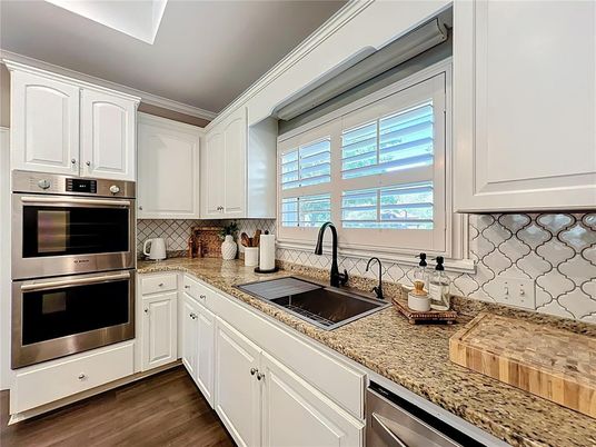 Interior, Kitchen, Stainless Steel Appliances, Wood Texture Flooring