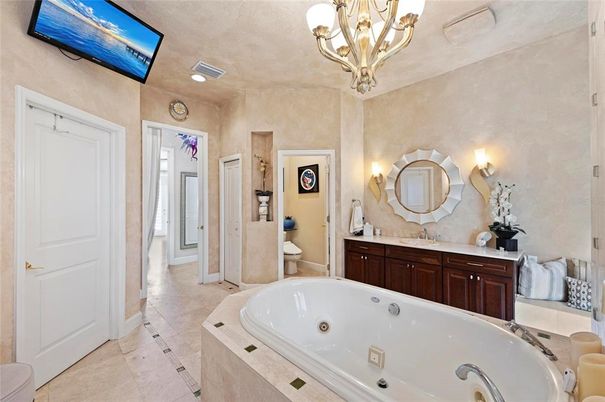 Bathroom, Chandelier, Dual Sink Vanities, Interior