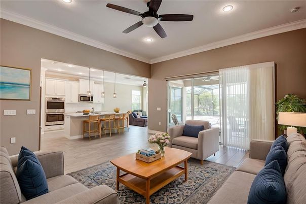 Interior, Kitchen, Living room, Pendant Lights, Recessed Lighting, Stainless Steel Appliances, Wood Texture Flooring