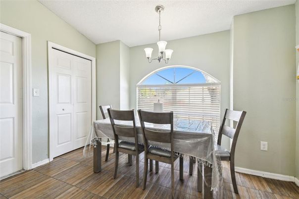 Chandelier, Dining room, Interior, Wood Texture Flooring