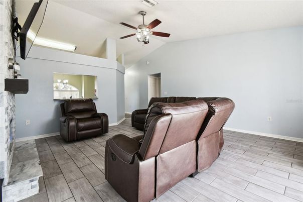 Home Theatre Room, Interior, Wood Texture Flooring