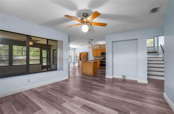 Empty room, Interior, Kitchen, Wood Texture Flooring