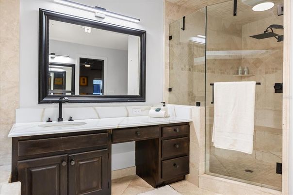 Bathroom, Dual Sink Vanities, Glass Shower, Interior