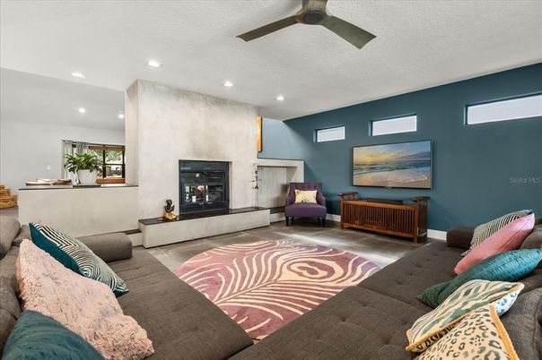 Fireplace, Interior, Living room, Recessed Lighting