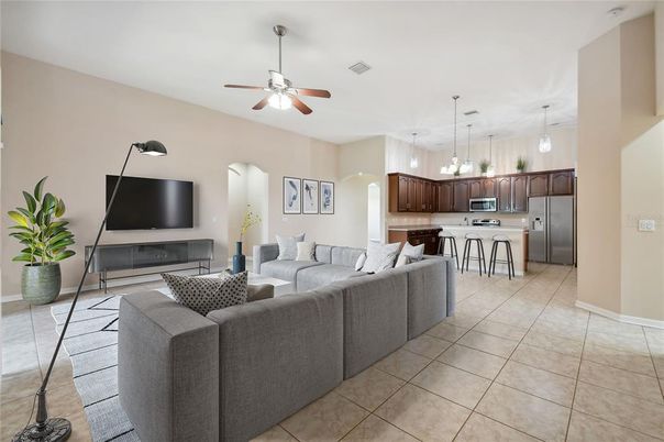 Interior, Kitchen, Living room, Pendant Lights, Stainless Steel Appliances
