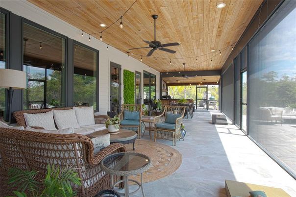 Dining room, Interior, Living room, Recessed Lighting, Sun Room, Wooden Ceilings