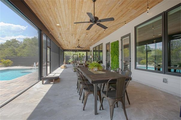 Dining room, Interior, Pool, Sun Room, Wooden Ceilings