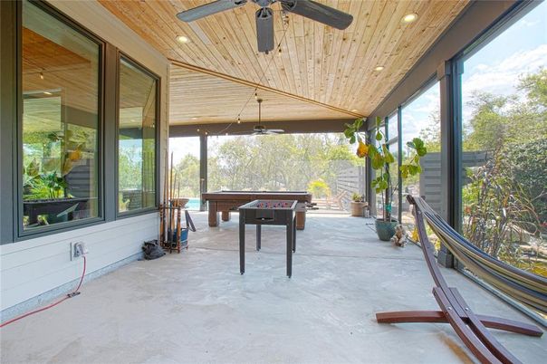 Game Room, Interior, Recessed Lighting, Wooden Ceilings