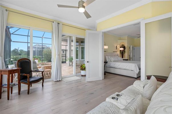 Bedroom, Interior, Sun Room, Wood Texture Flooring