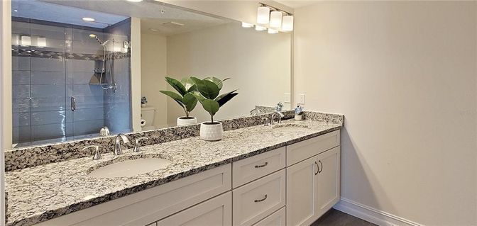 Bathroom, Dual Sink Vanities, Glass Shower, Interior