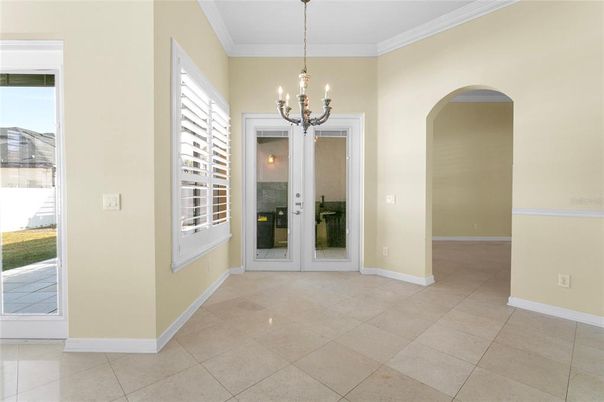 Chandelier, Empty room, Interior