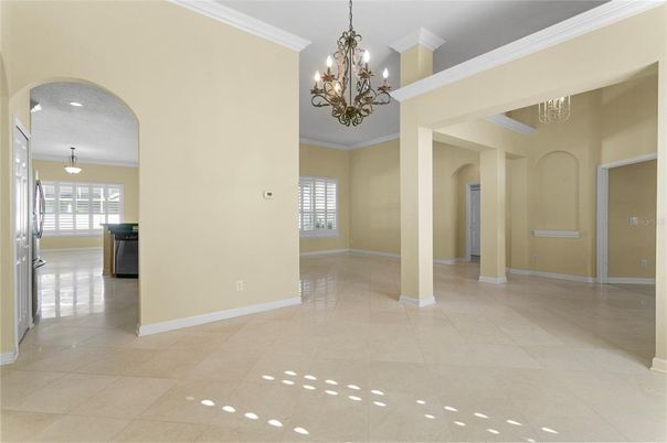 Chandelier, Empty room, Interior