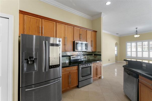 Interior, Kitchen, Pendant Lights, Recessed Lighting, Stainless Steel Appliances