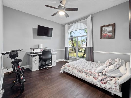 Bedroom, Fitness Equipment, Home Office, Interior, Wood Texture Flooring