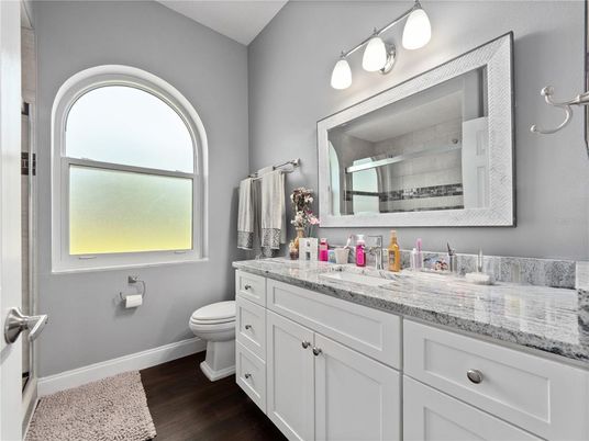Bathroom, Dual Sink Vanities, Interior, Wood Texture Flooring