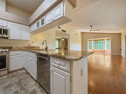 Interior, Kitchen, Wood Texture Flooring