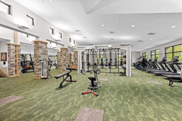 Fitness Equipment, Gym, Interior, Recessed Lighting